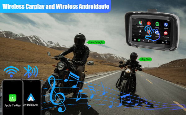 7 Inch Motorcycle Wireless Apple Carplay Portable GPS Navi Navigation Moto  Android Auto Navigator Waterproof IPX7 Screen
