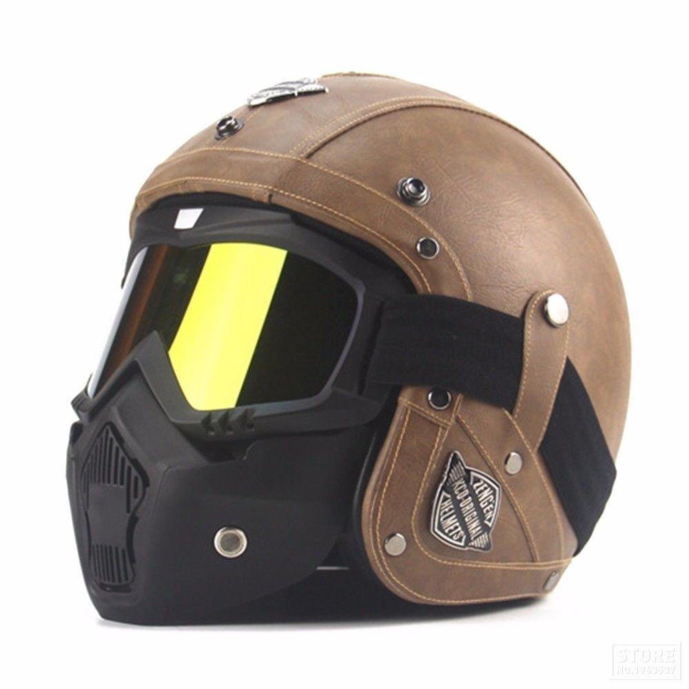 Premium Leather Helmet 3/4 – Riders Gear Store