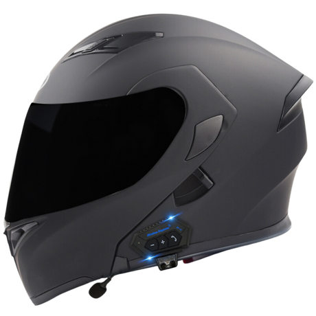 RetroRide Smart Bluetooth Open-Face Motorcycle Helmet with Dual Sun Visors