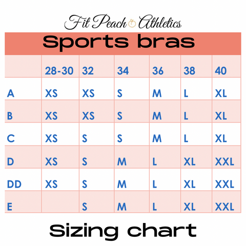 Sizing Chart – Fit Peach Athletics