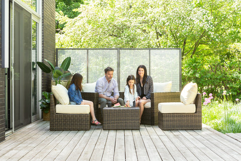 Patio set in sunlight