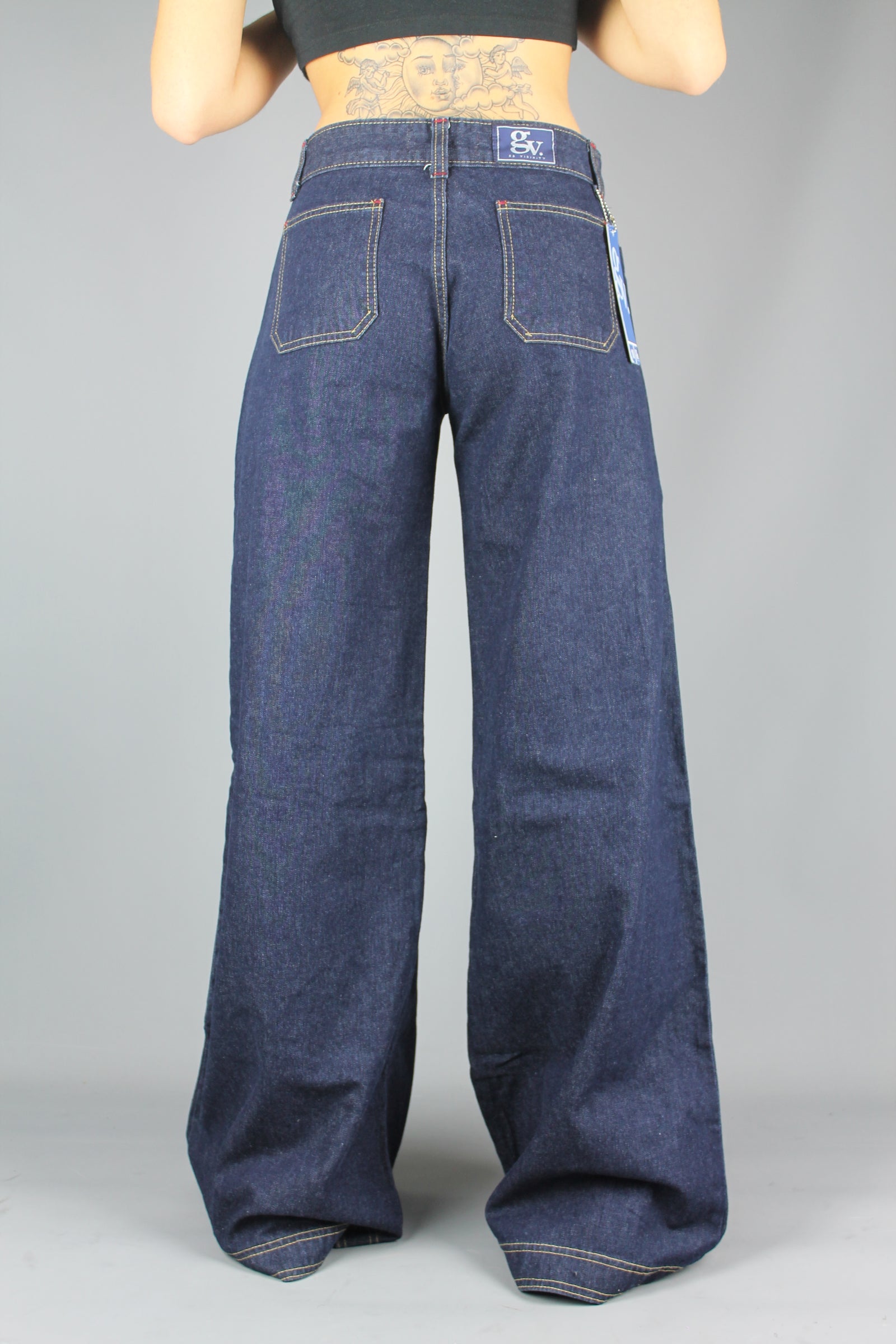 Go Vicinity - Super Wide Bootleg Denim Jeans - Dark Indigo - DS ...