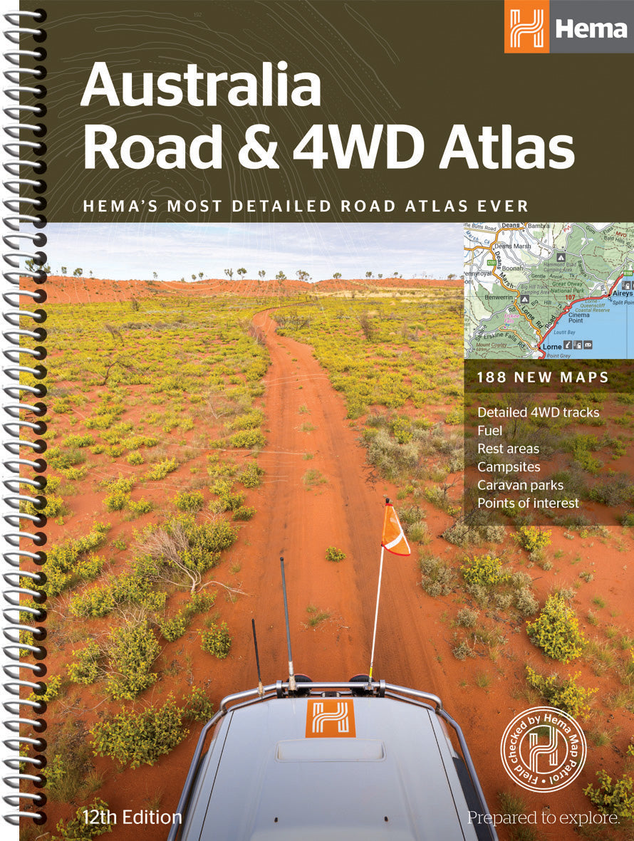 Australia Road & 4WD Atlas (Spiral Bound) Ed12 Hema Maps