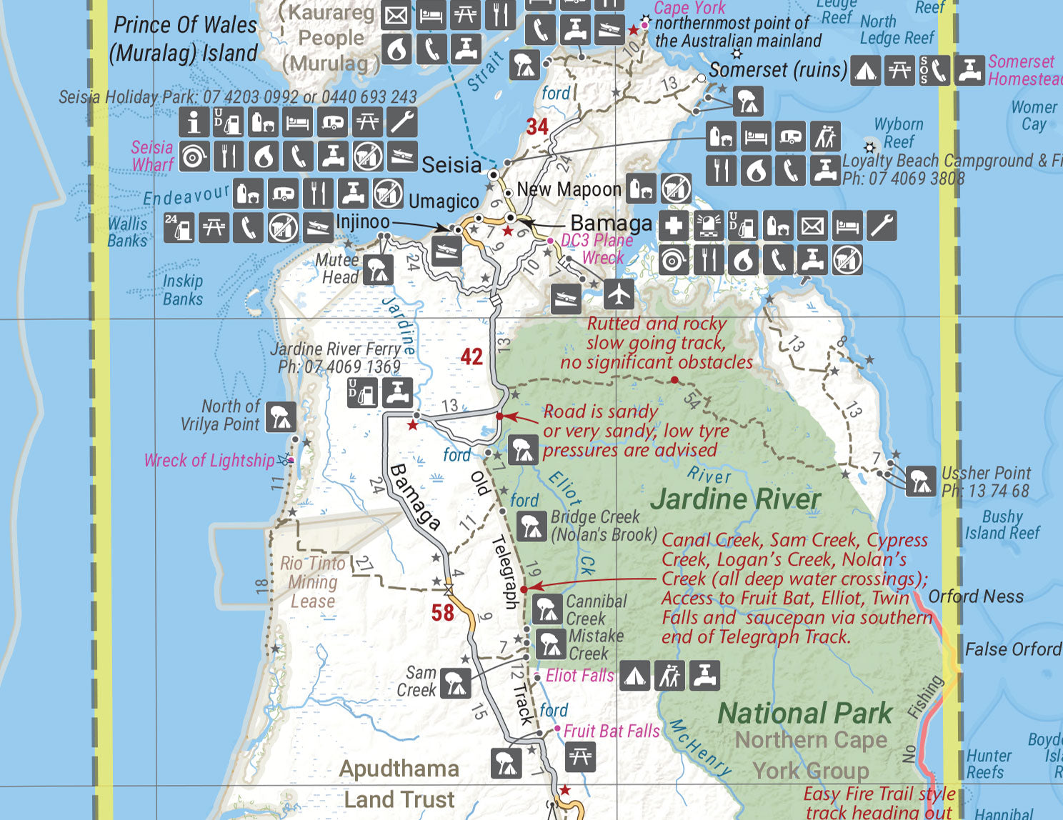 Cape York Map Old Telegraph Track North Hema Maps