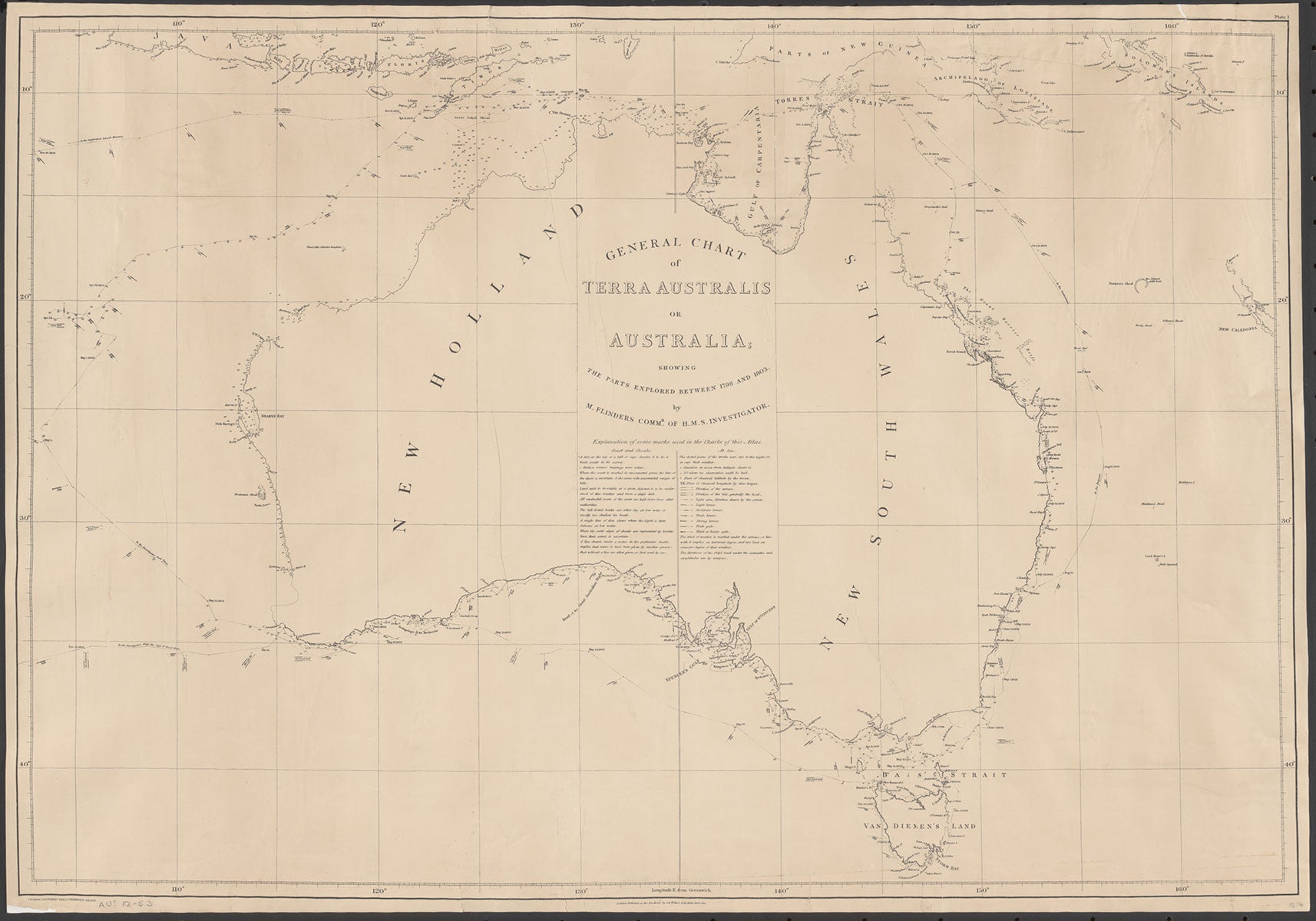FLINDERS 1814 – General Chart of Terra Australis or Australia