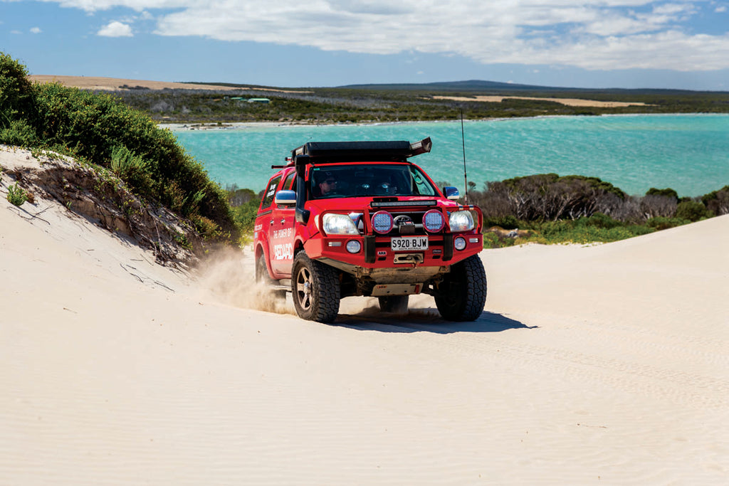 When possible, follow in existing tyre tracks where the sand will be firmer. 