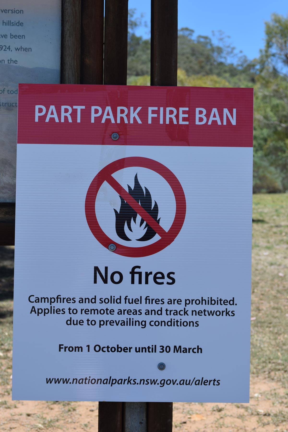 Total fire ban camping