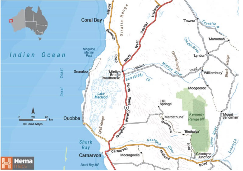 The Coral Coast. Map from Hema Maps