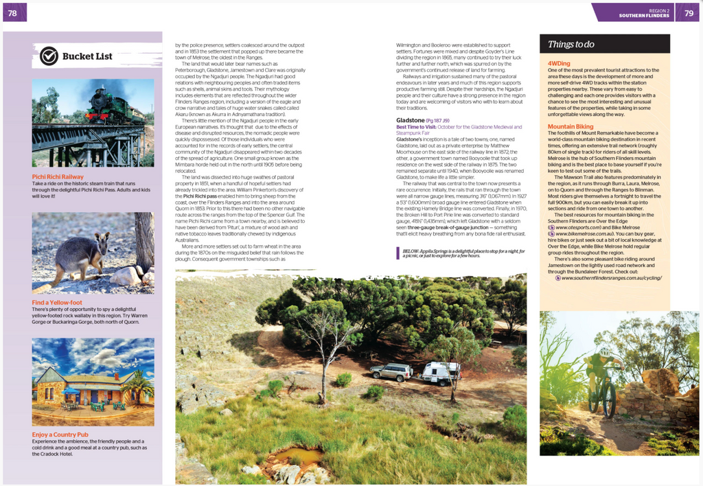 Detailed information, list of things to do and stunning Hema photography pg 78 - 79.