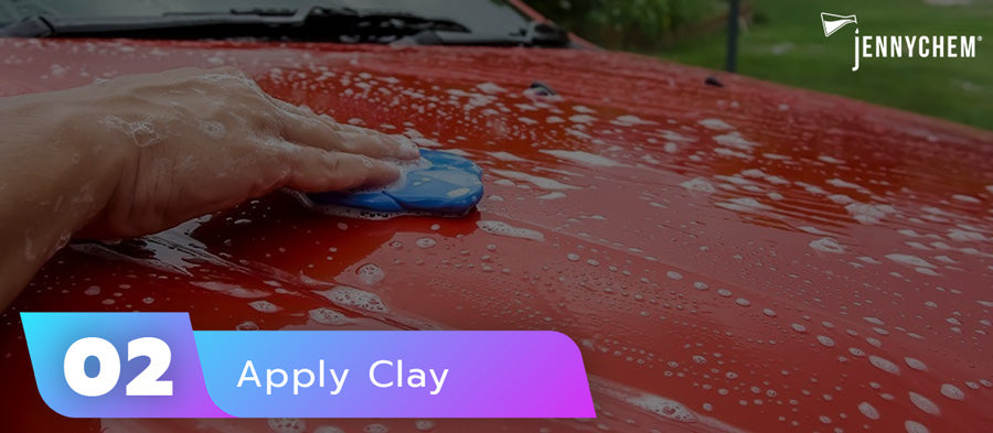 Apply clay on the car