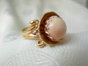 18k handmade conch ring front