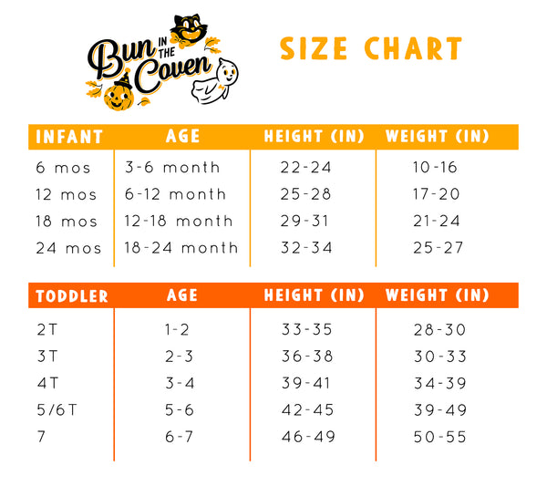 6 Month Size Chart