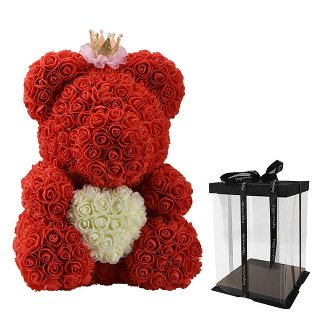 faux roses teddy bear