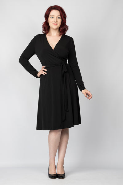 Yvonne Adele Little Black Dress - Rappers Delight Wrap dress - Long sleeves