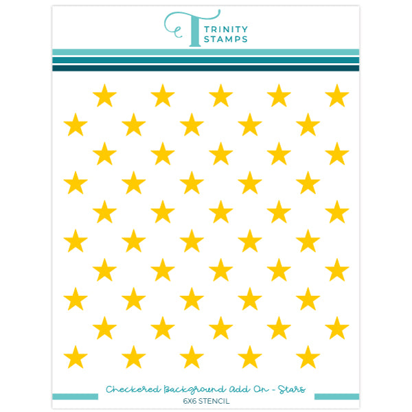 Checkered Background Add On 6x6 Stencil - Stars