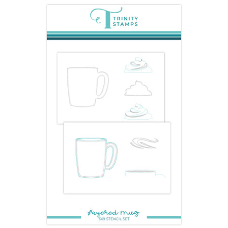 Layered Coffee Cups Stencils (3 Pack)