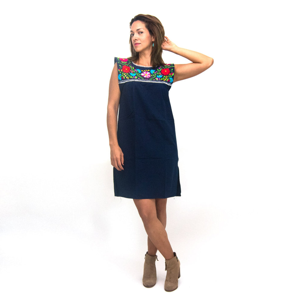Elvira, Hand Embroidered Mexican Loose Dress