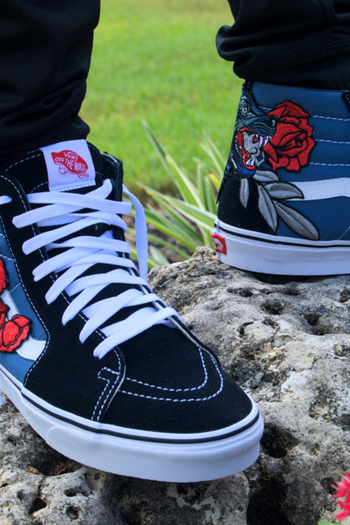 vans shoes rose embroidery