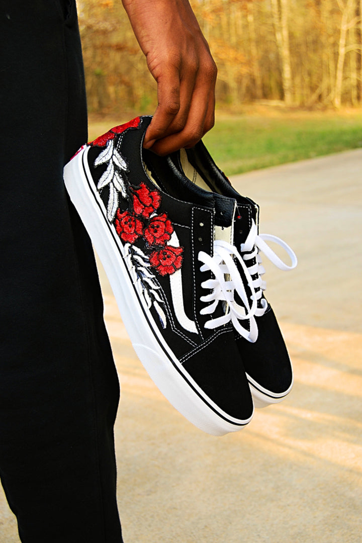 vans custom roses