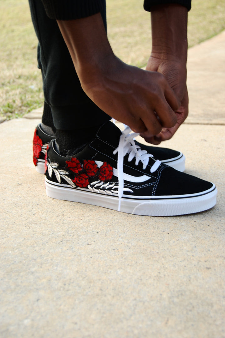 vans with roses men