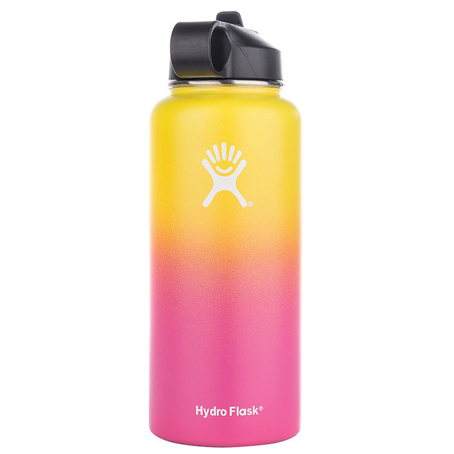 hydro flask yellow and pink