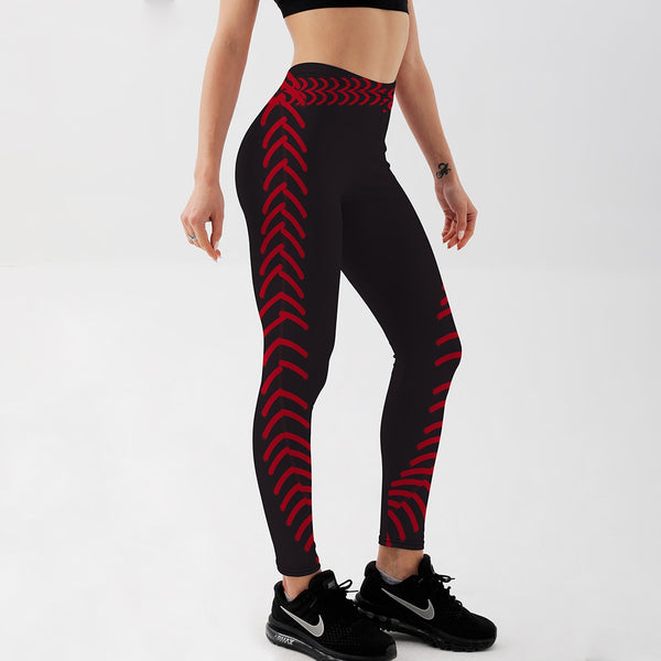 Women's Leggings Red Roses Printed Workout Pants – YOGAHAREM