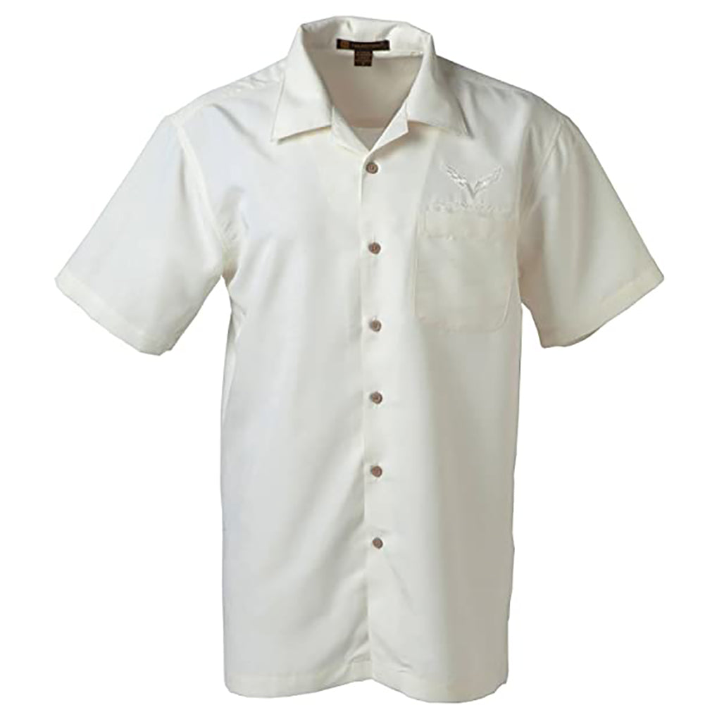 Corvette - Men's Tonal Harriton Barbados Textured Camp Shirt : C7 ...