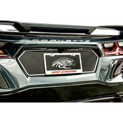 C8 Corvette - Tag Back Trim Plate Carbon Fiber w/Stainless Steel Trim