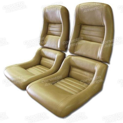 Corvette Mounted Leather Like Seat Covers. Camel 2--Bolster: 1981-1982