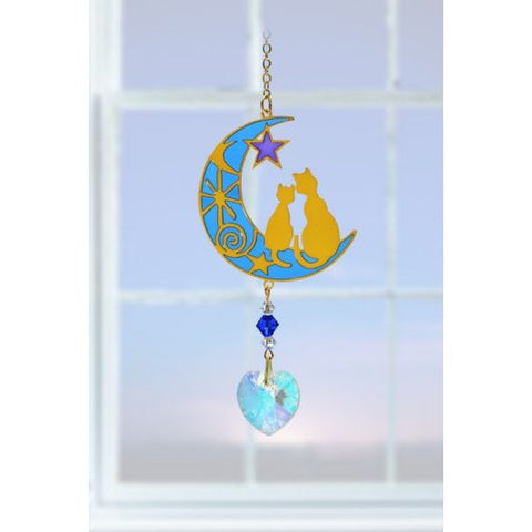 Cats on the moon suncatcher