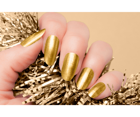 manucure dorée simple ongles