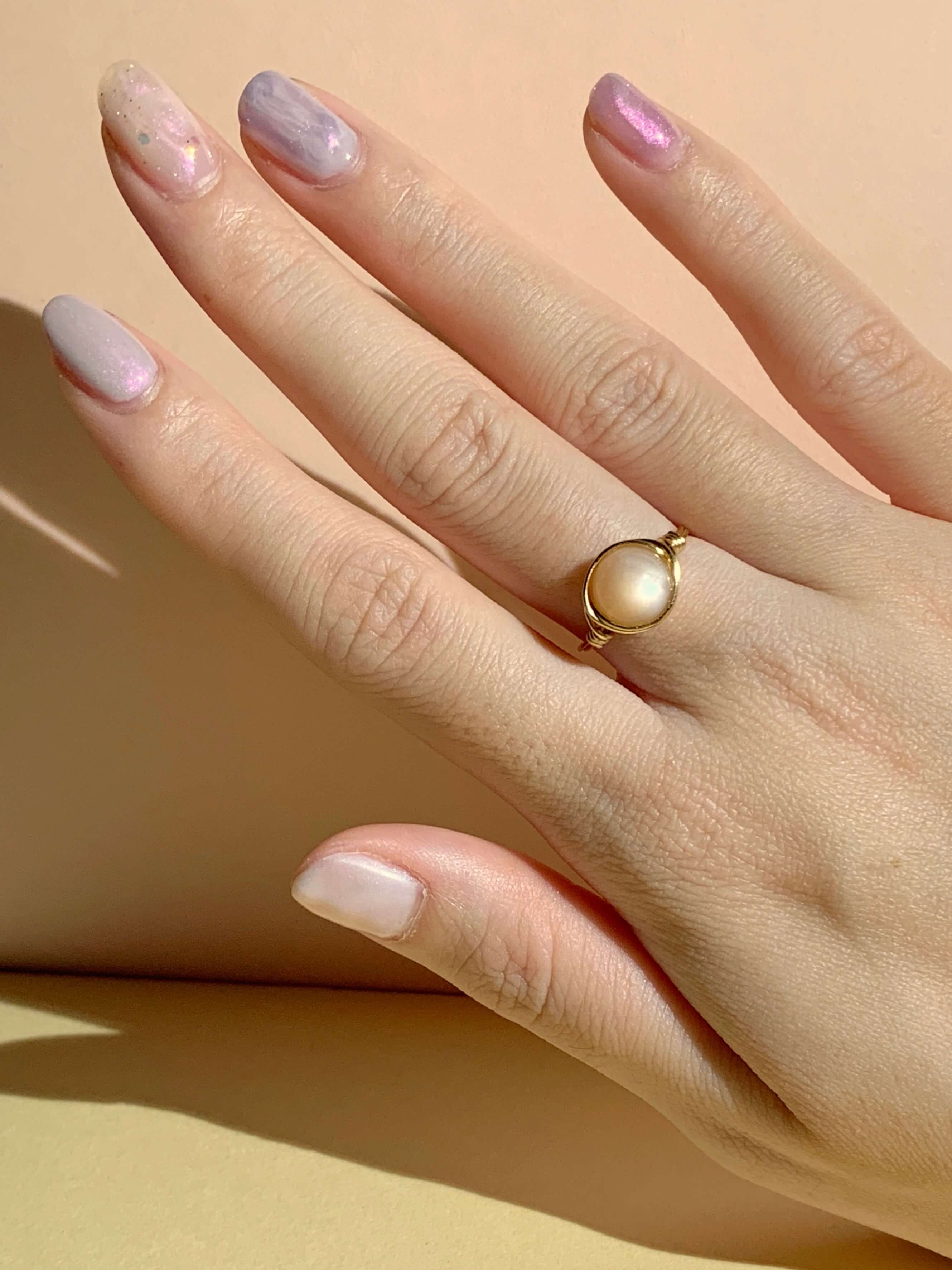 Peach Moon Ring - 14KGF-Jewelry-QuazarJewelry