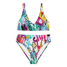 Load image into Gallery viewer, Pop Party Recycled high-waisted bikini