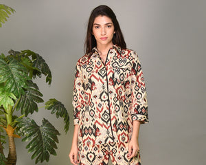 Marina ikat print pajama sets for women