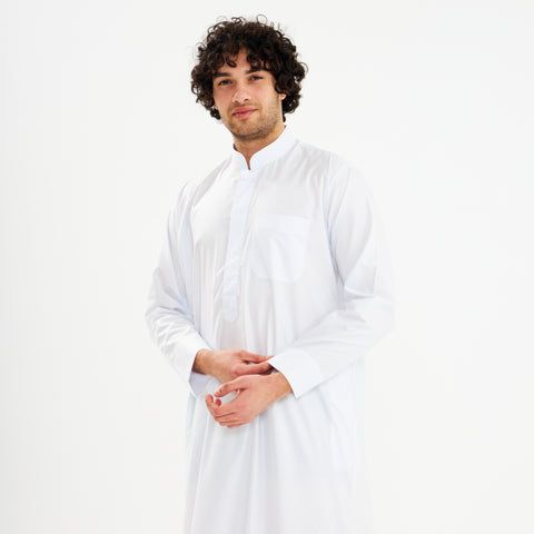 White Kuwaiti Dishdasha-Mens - YALLAKIDS