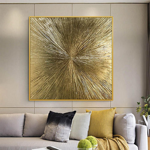 Beautiful Design Hand Painting Wall Art Gold Frame Code