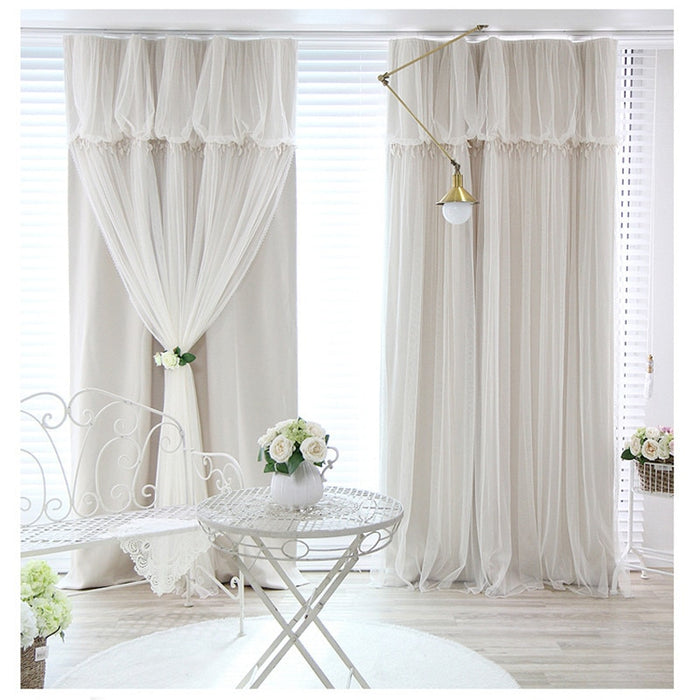 Tassels Blackout Curtain Cloth Curtain Voile Sheer Tulle Curtains For Living Room Bedroom Curtain Window Drapes Panels