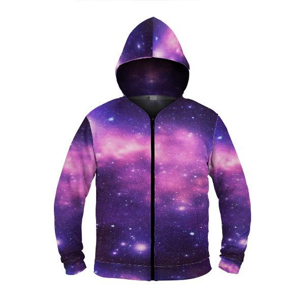 purple zip up sweatshirt