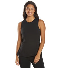 Everyday Yoga Blossom Solid Peplum Layering Muscle Tank