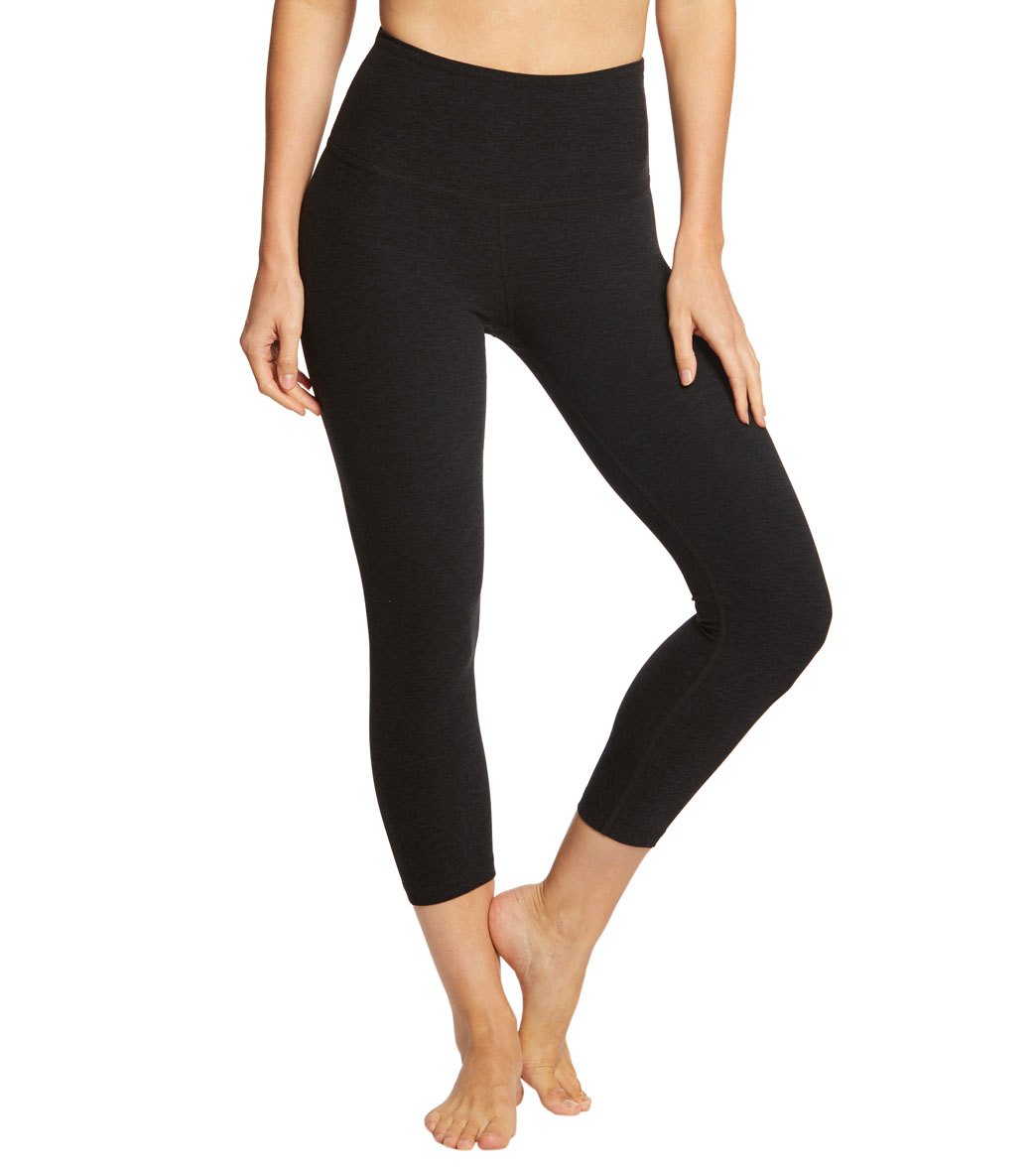 Beyond Yoga Spacedye High Waisted Capri Pants - Darkest Night Spandex