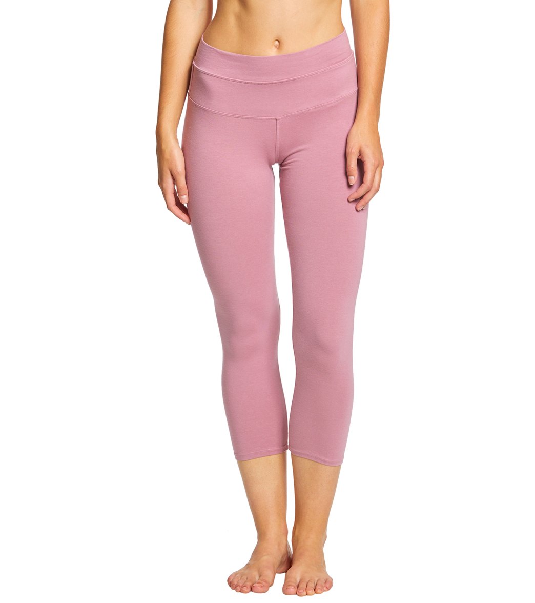 Manduka Cut-Out Capri Heather Grey leggings XL Yoga Workout Gym
