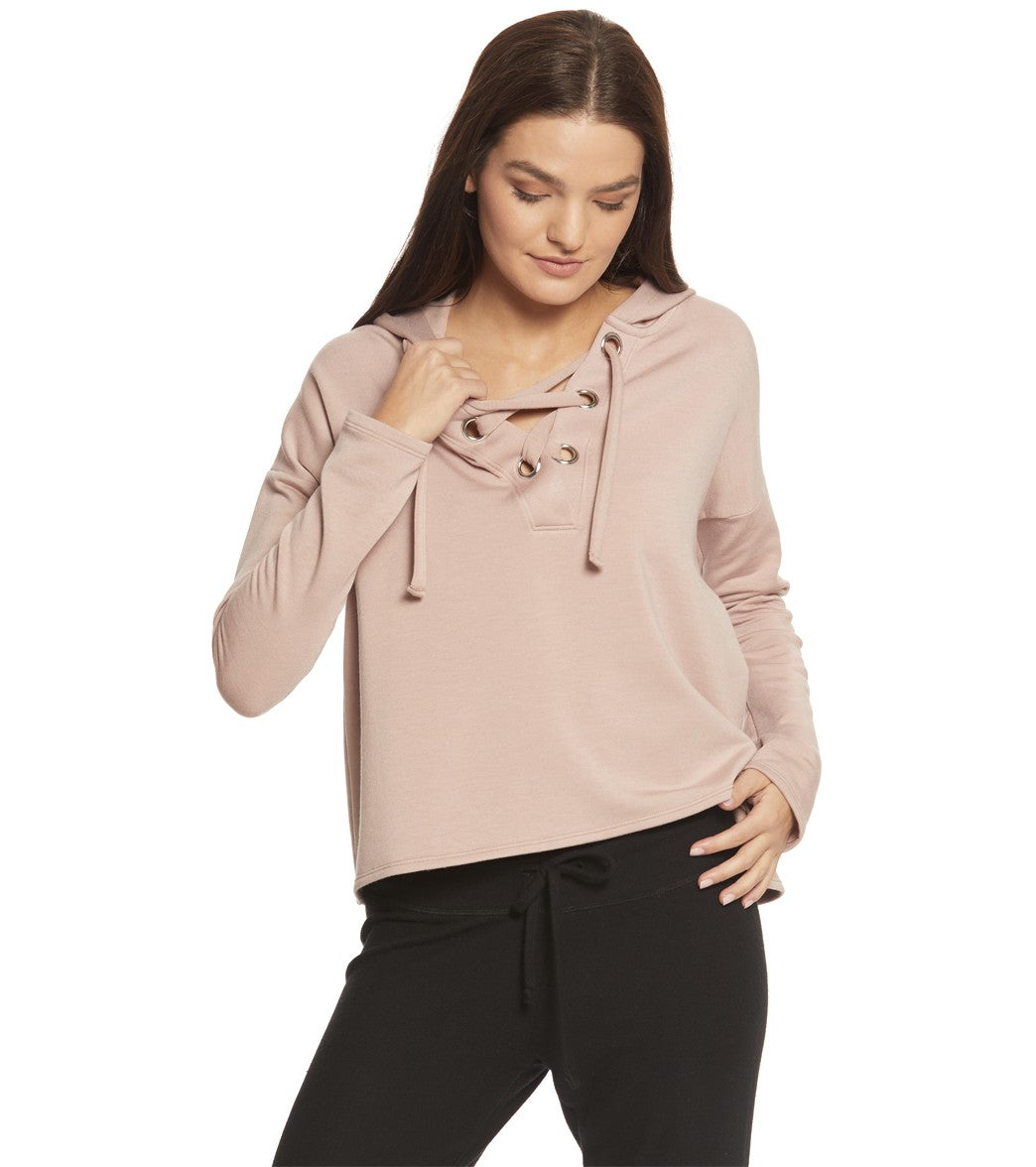 beyond yoga over tied cropped pullover