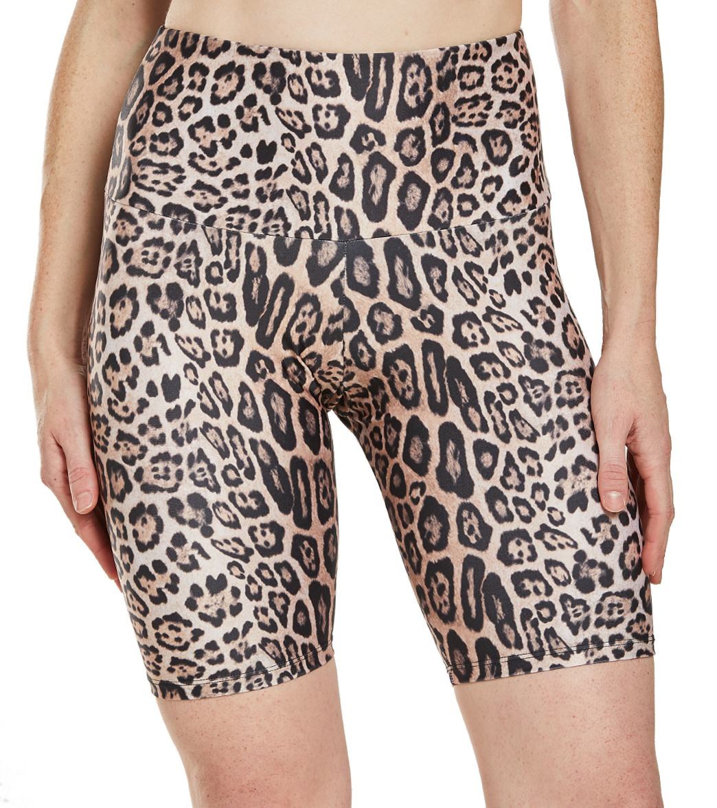 Onzie High Rise Bike Shorts - Leopard - Spandex