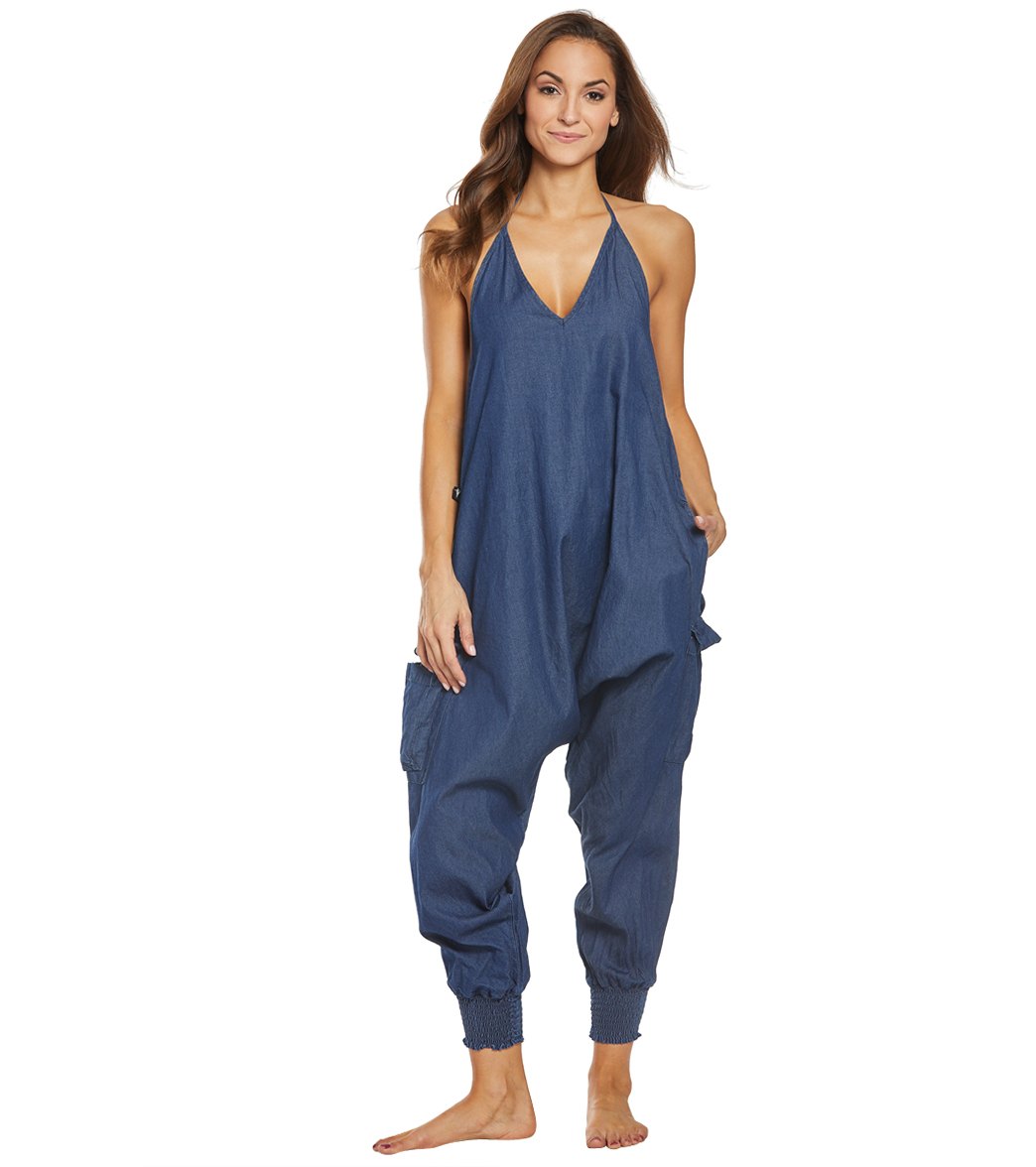 blue jean jumpsuit