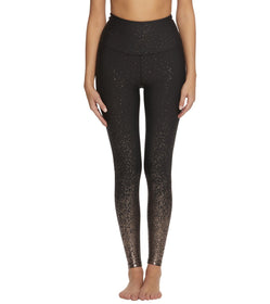 Alloy Ombre High Waisted Midi 7/8 Length Leggings in Black Gunmetal Speckle  by Beyond Yoga from Carbon38