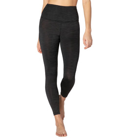 Beyond Yoga Black Gray Stripe Panel Yoga Leggings Size Medium