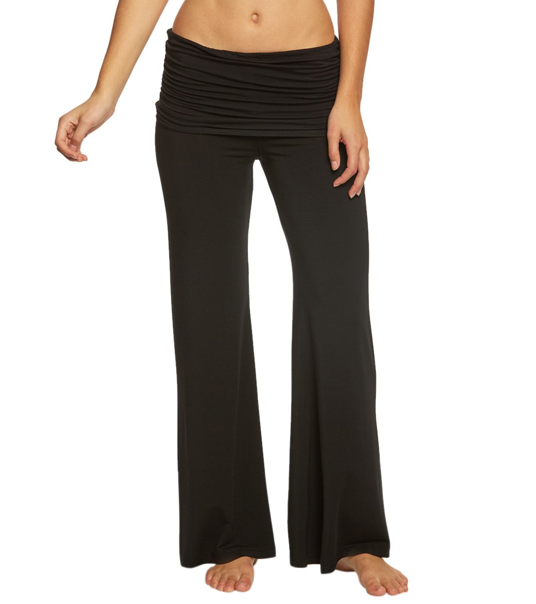 Ruched Waist Wide Leg Yoga Pants 