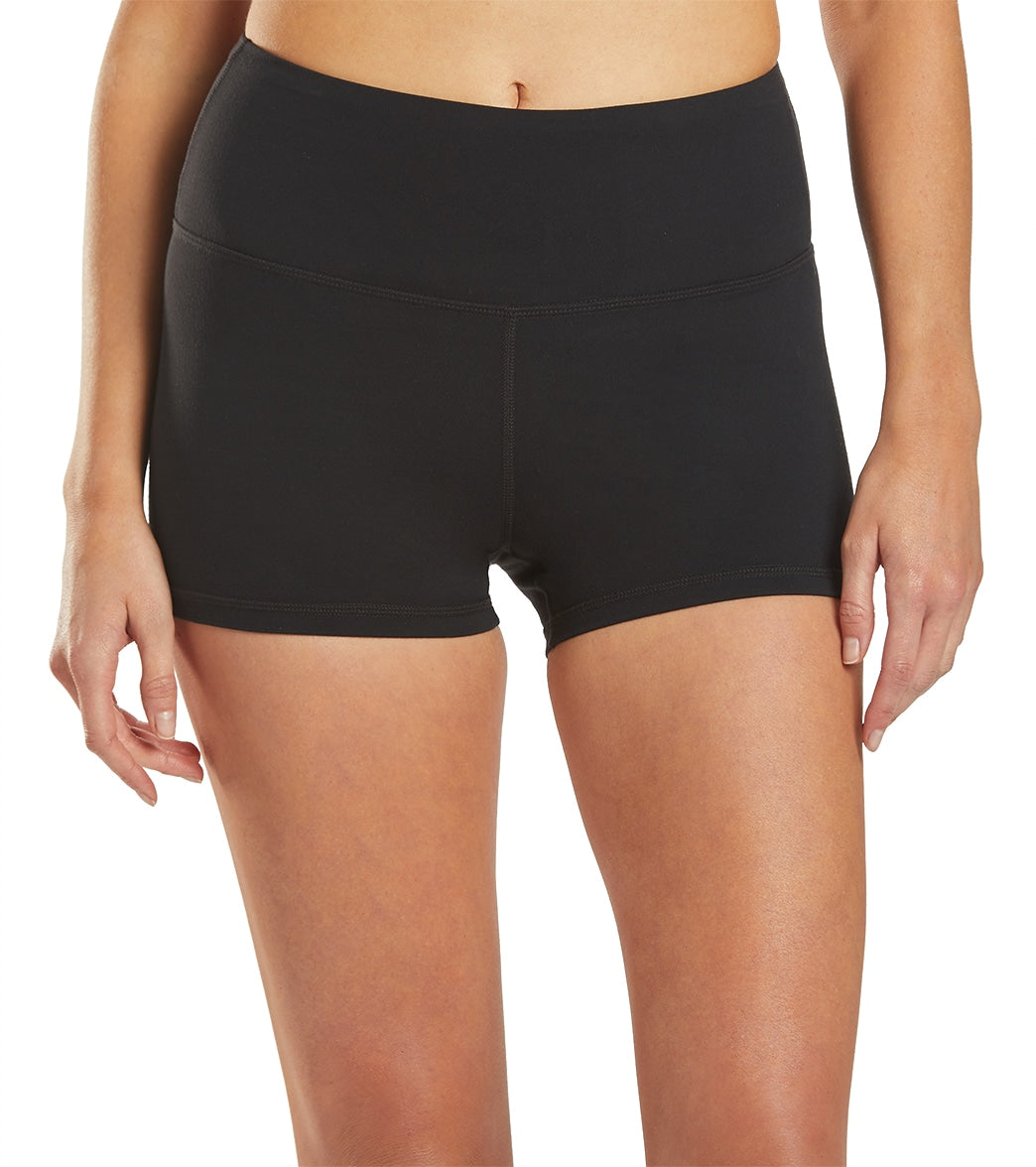 prAna Layna Yoga Shorts - Black Cotton Moisture Wicking