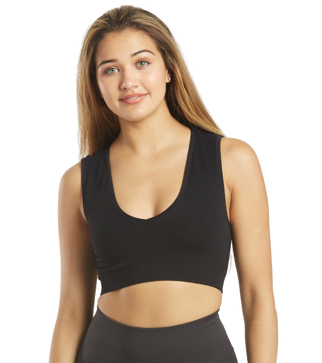 Buy MITHALI Stretch Cotton Black Sports Vest Gym Bra for Beginners