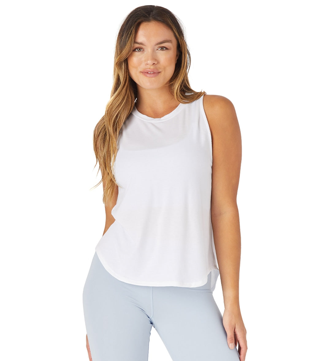 Glyder Electric Yoga Tank Top - White Spandex